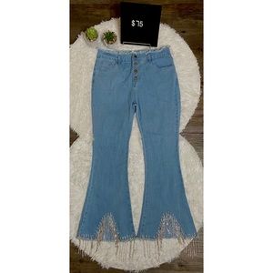 Blinged Rockstar Bell Bottoms